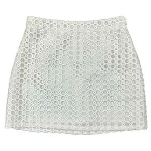 After Market Women’s White Eyelet Mini Skirt Large